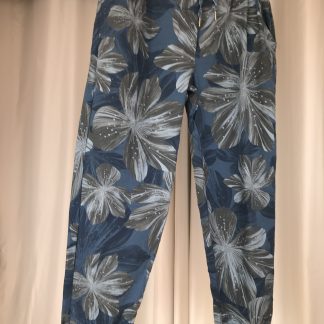 Magic trousers flower plus size denim blue