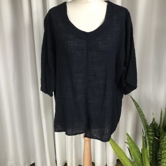 Cotton plain top navy