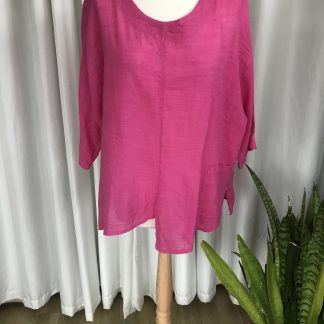 Cotton plain top Cerise