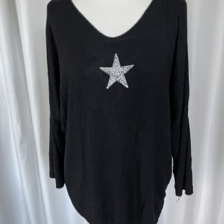 1 star star jumper black