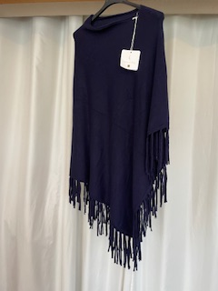 Poncho tassle navy
