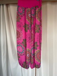 Harem trousers funky floral cerise