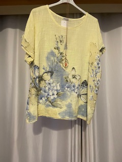 Butterfly cotton top lemon
