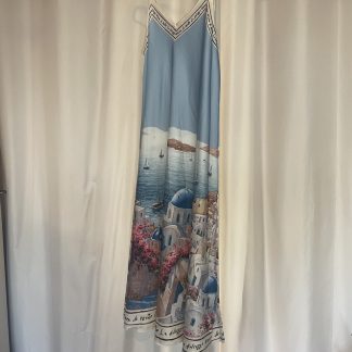 Strappy dress Santorini pale blue maxi